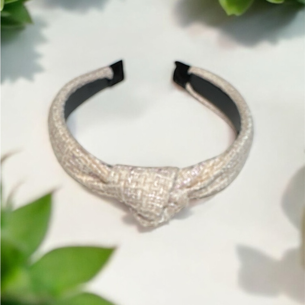 Elegant Beige and Pink  Boucle Headband